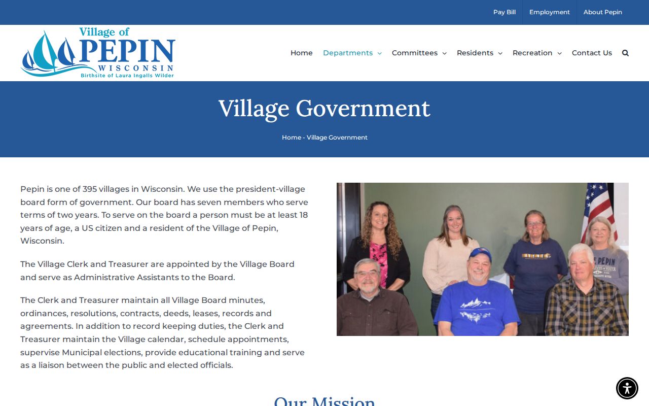 Pepin village government and criminal record access context