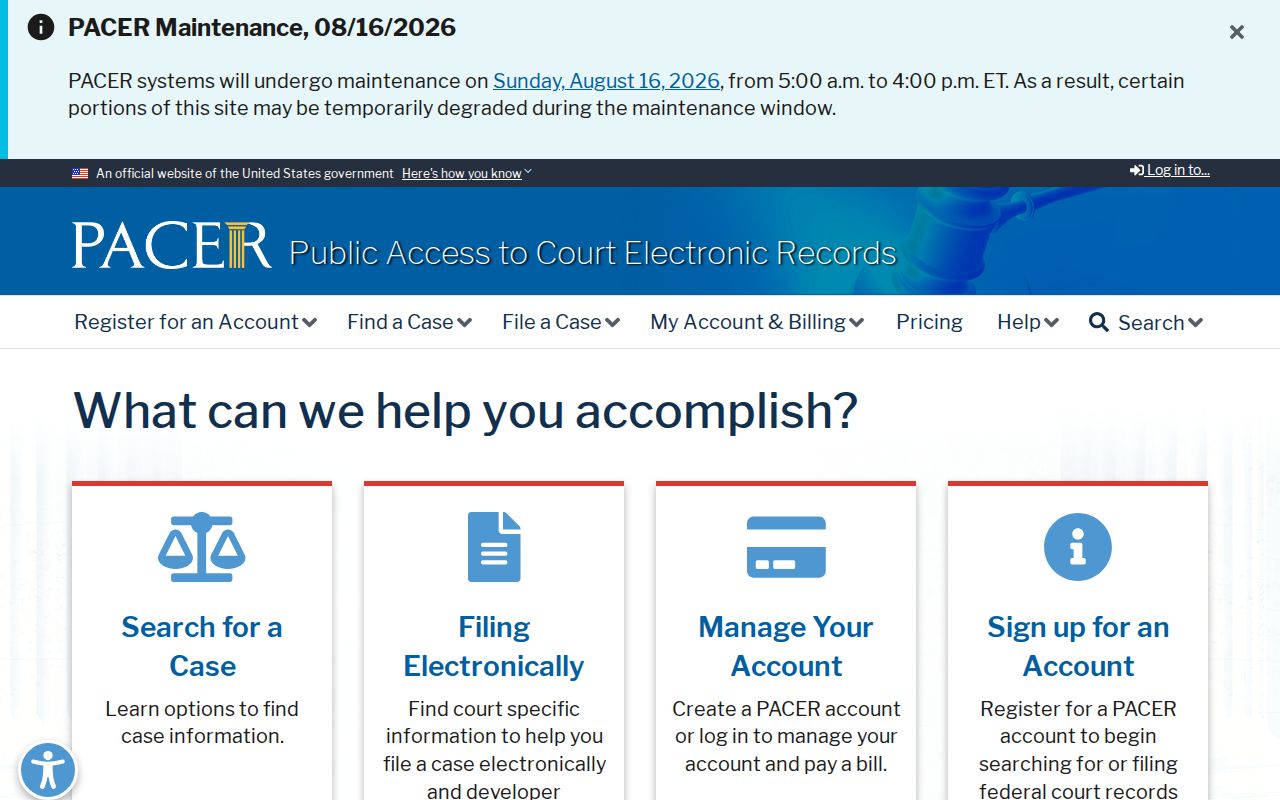 PACER access for Pepin County and Stockholm federal criminal records