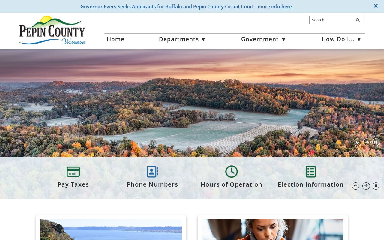 Pepin County criminal records government home page
